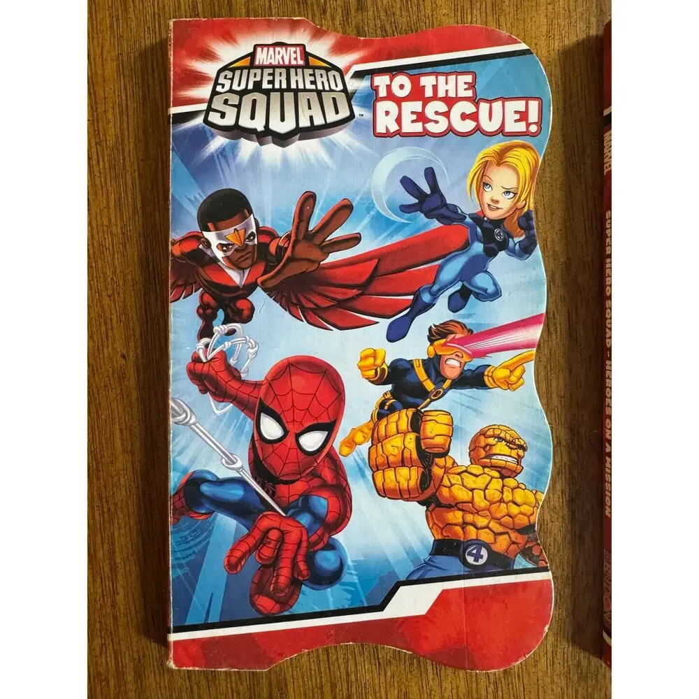 Marvel Super Hero Squad Shaped Book Lot 2 Spider-Man Wolverine Bendon 2011